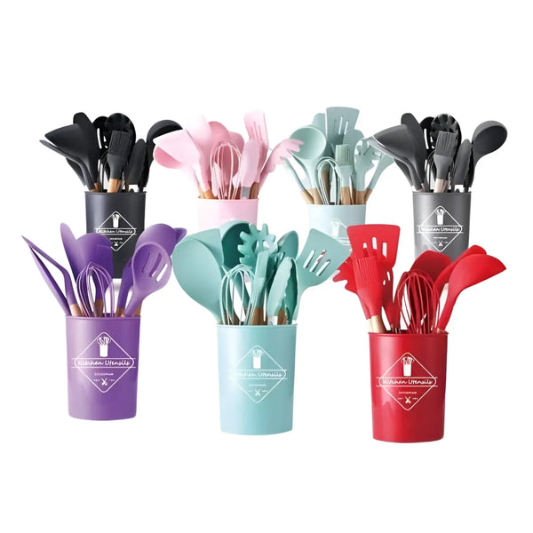 comprar utensilios cocina silicona mango madera chile